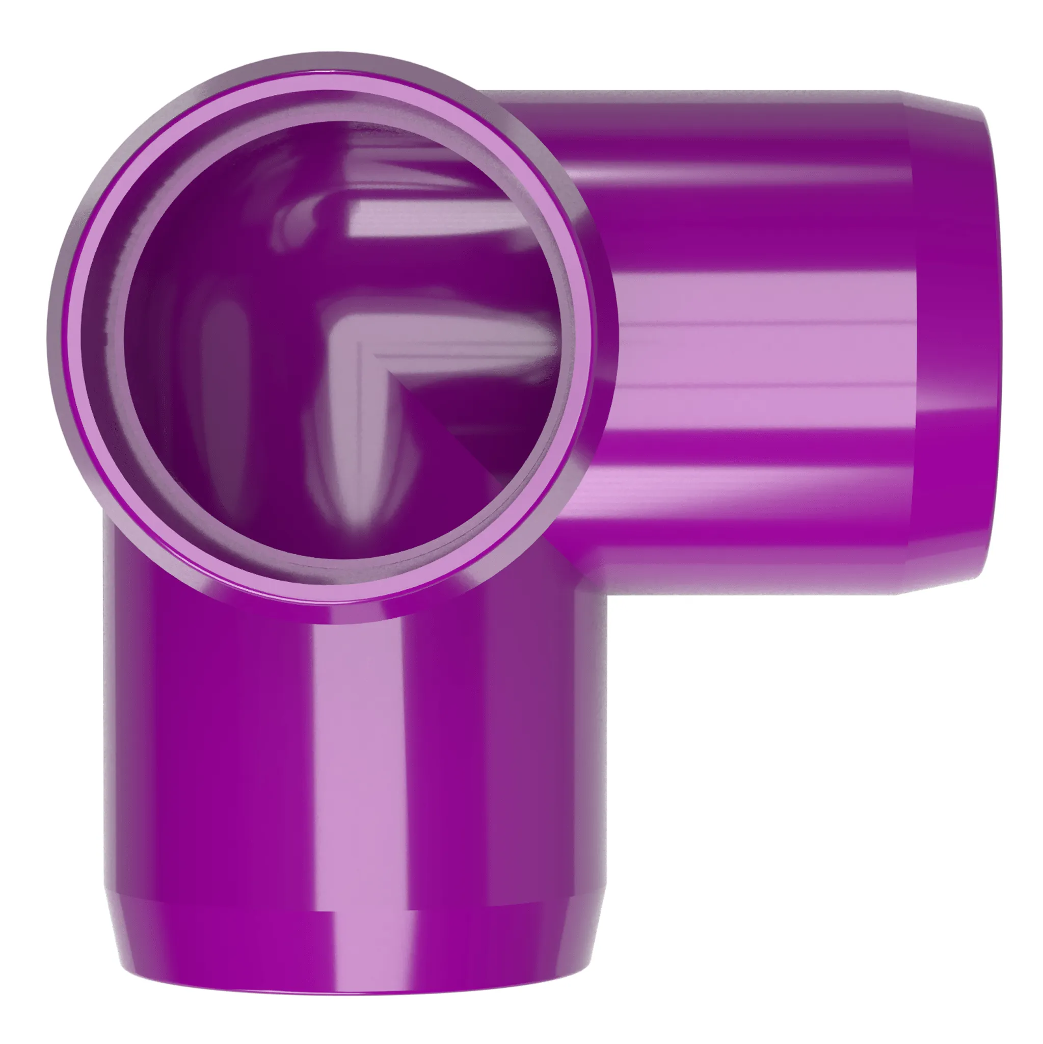 1-1/2 in. 3-Way PVC Elbow Fitting, Furniture Grade  - Purple