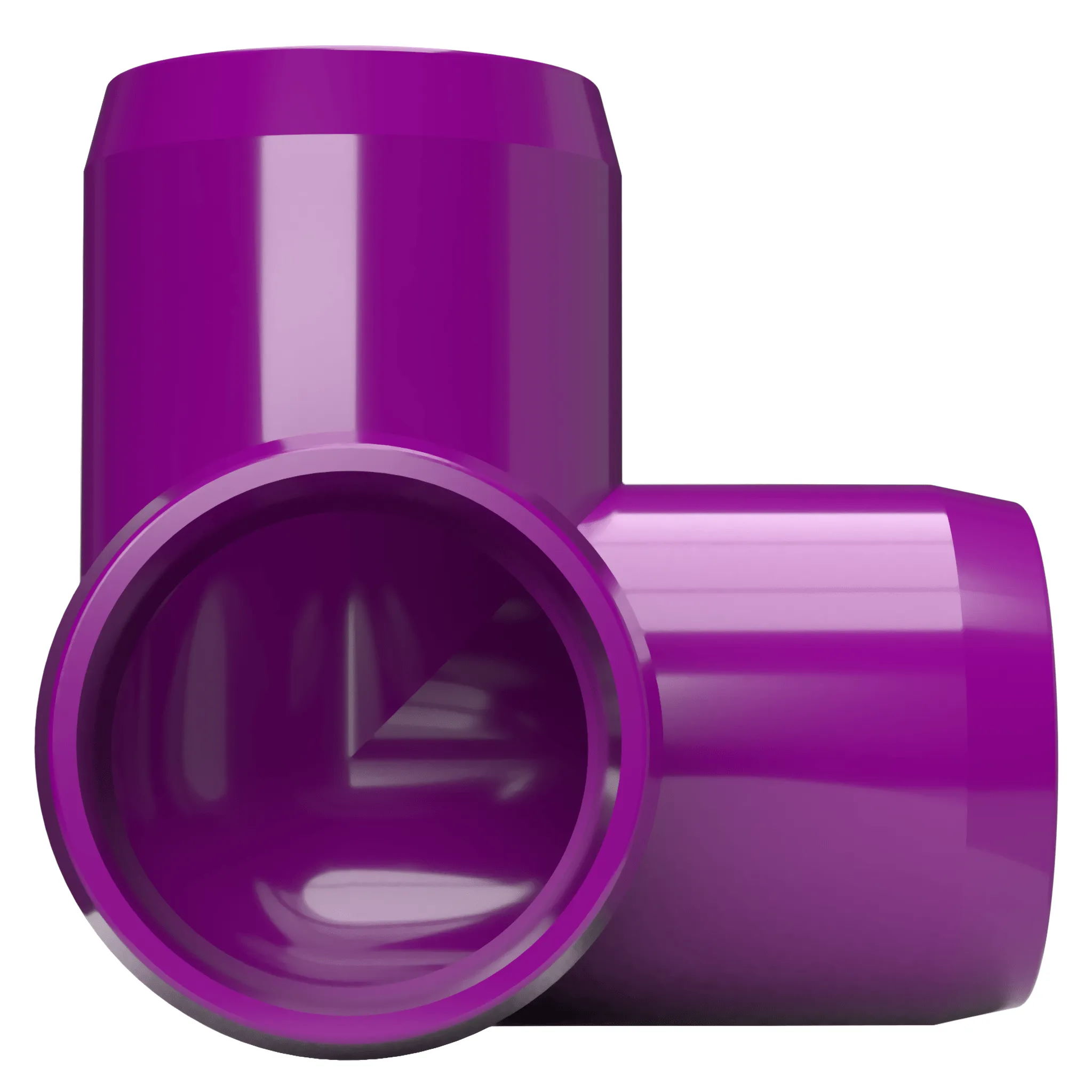 1-1/2 in. 3-Way PVC Elbow Fitting, Furniture Grade  - Purple