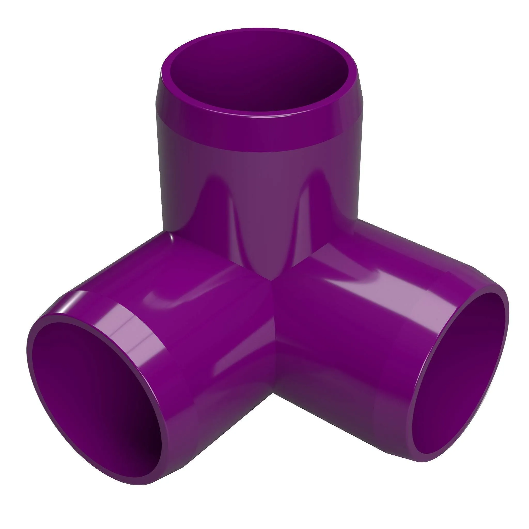 1-1/2 in. 3-Way PVC Elbow Fitting, Furniture Grade  - Purple