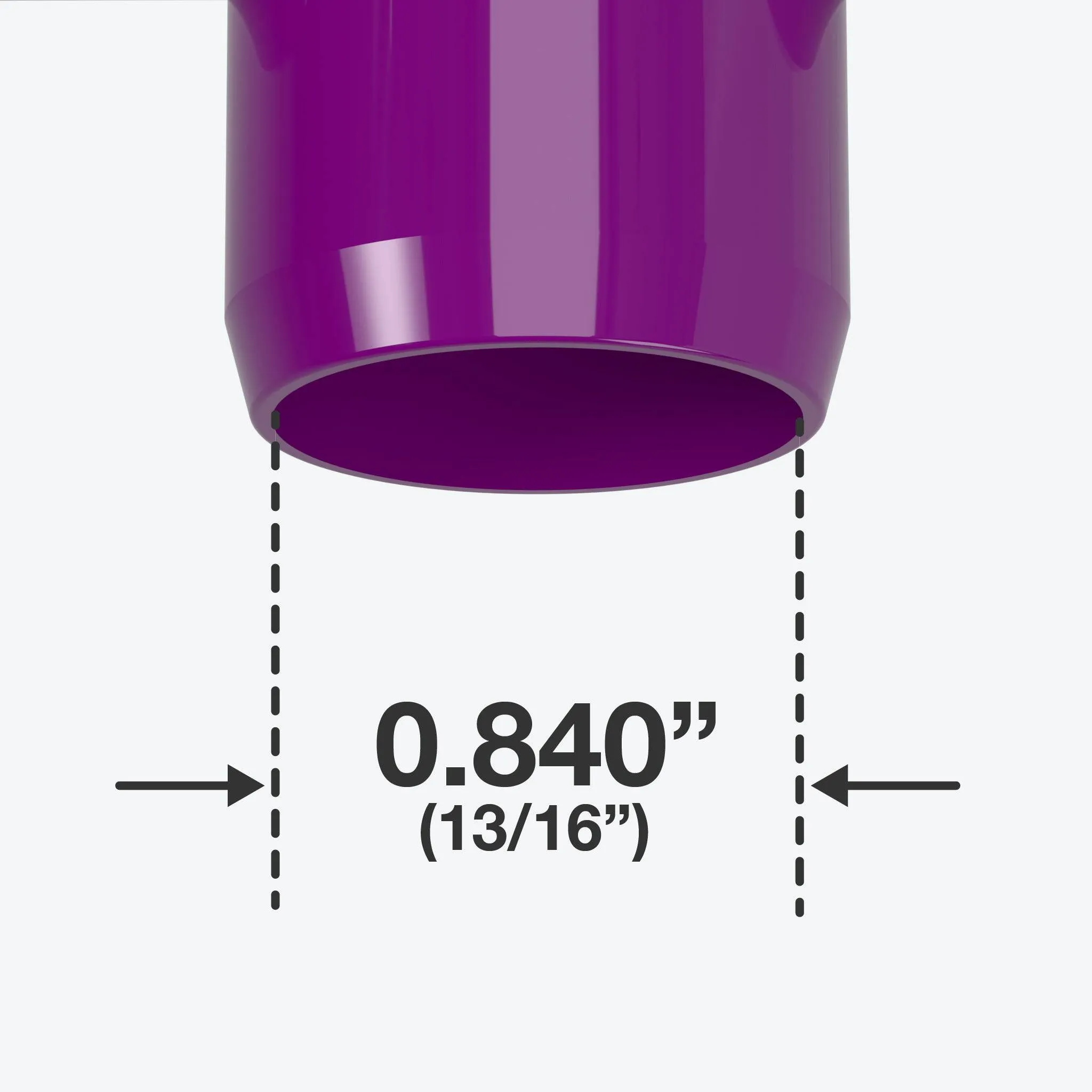 1/2 in. 3-Way PVC Elbow Fitting, Furniture Grade  - Purple