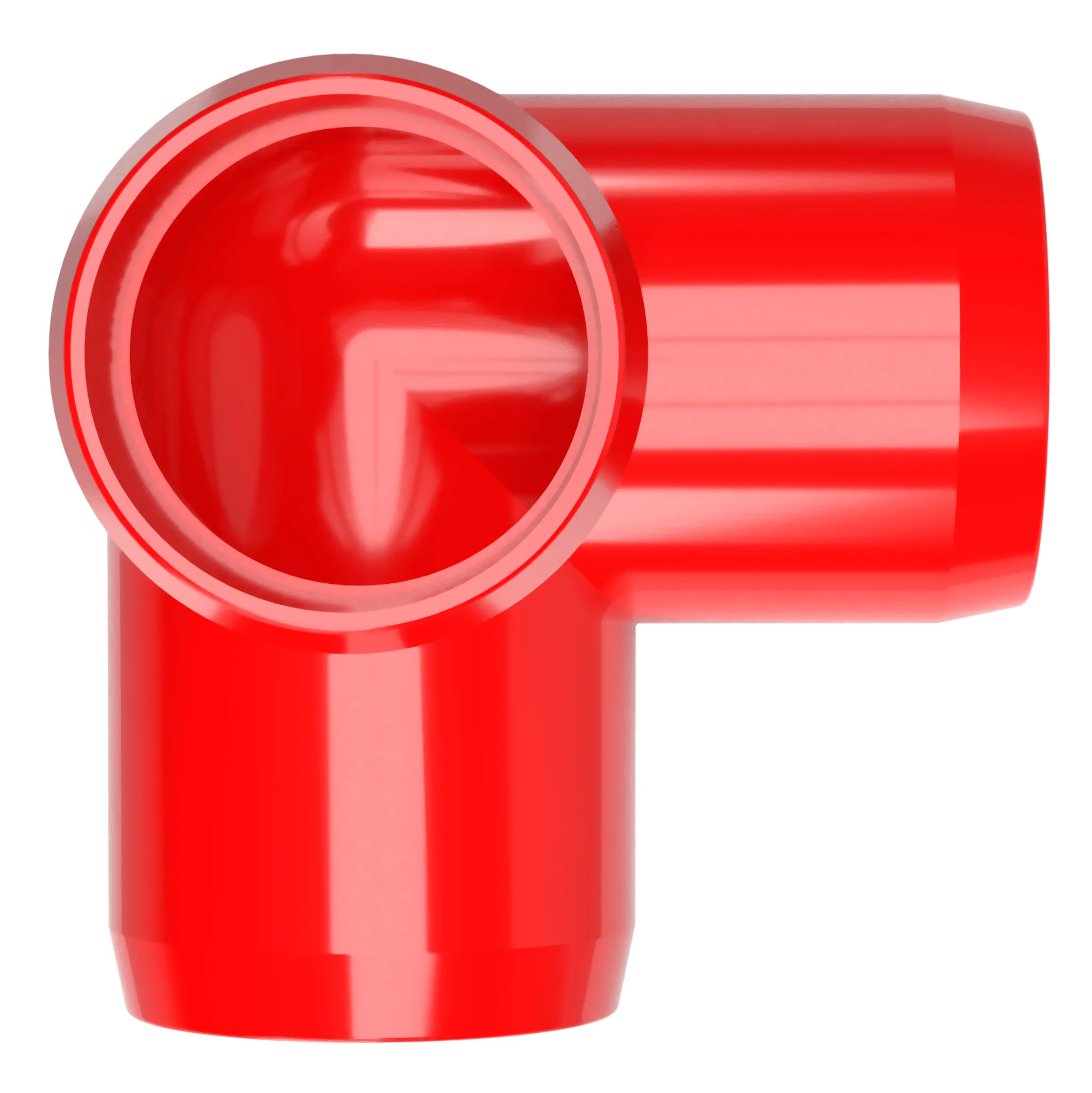 1/2 in. 3-Way PVC Elbow Fitting, Furniture Grade  - Red