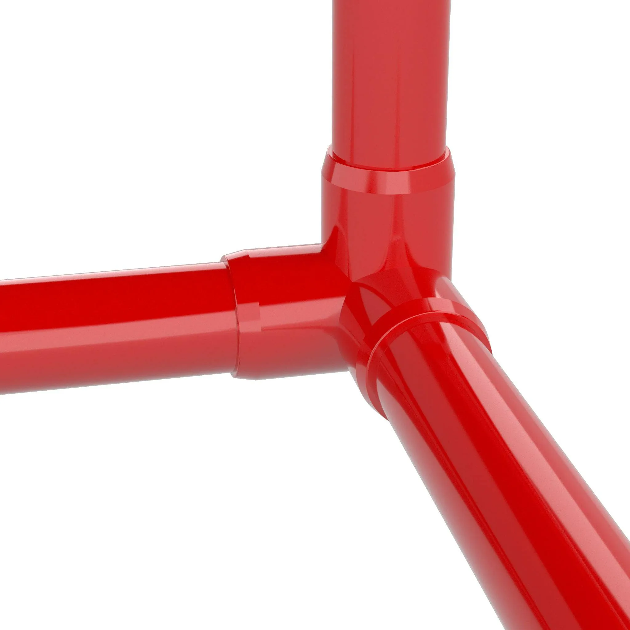 1/2 in. 3-Way PVC Elbow Fitting, Furniture Grade  - Red