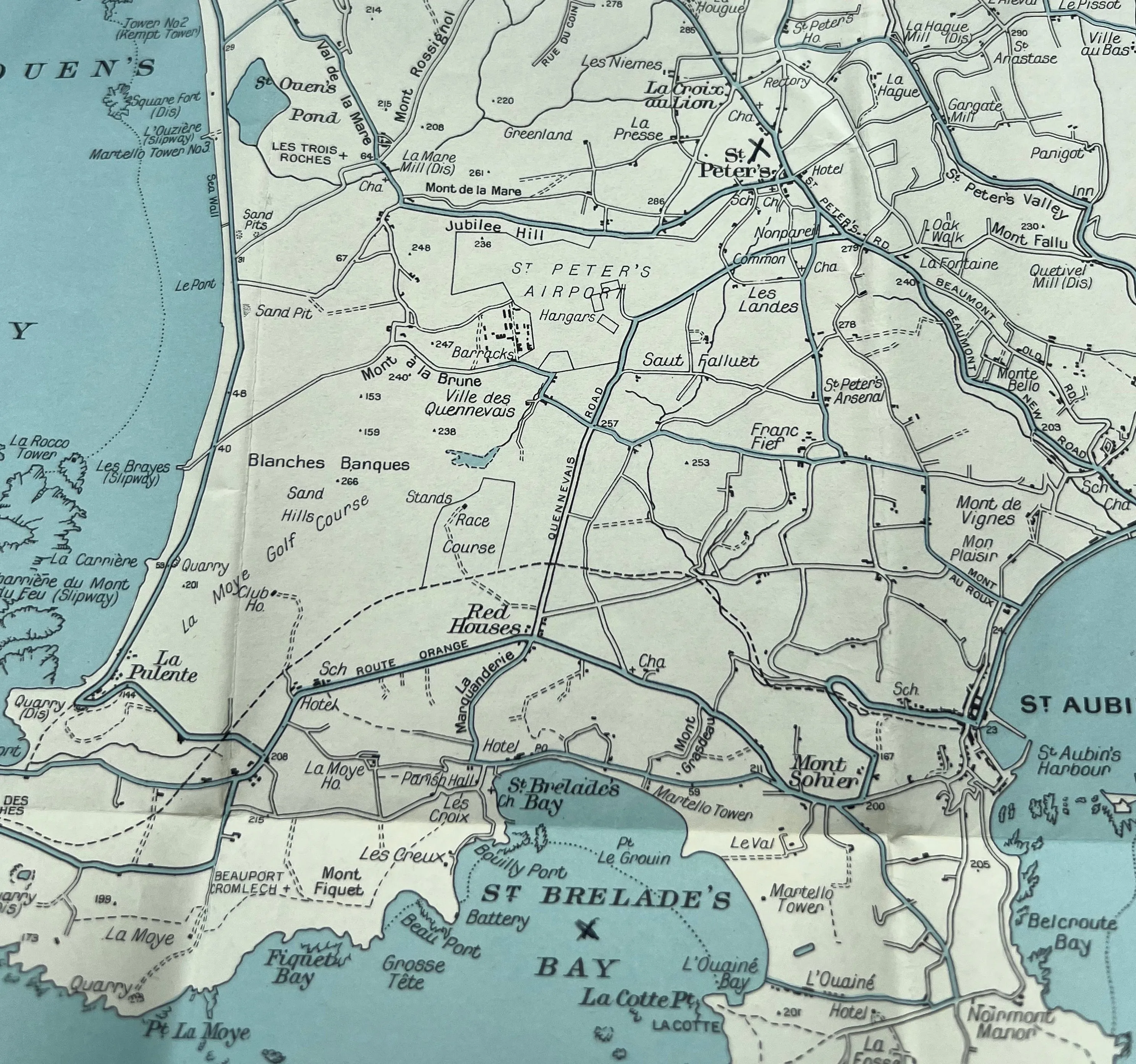 1940s GEOGRAPHIA Rambler's Map of JERSEY