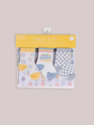 3-Pack Soft Durable Baby Socks Set - Happy Baby Vibes