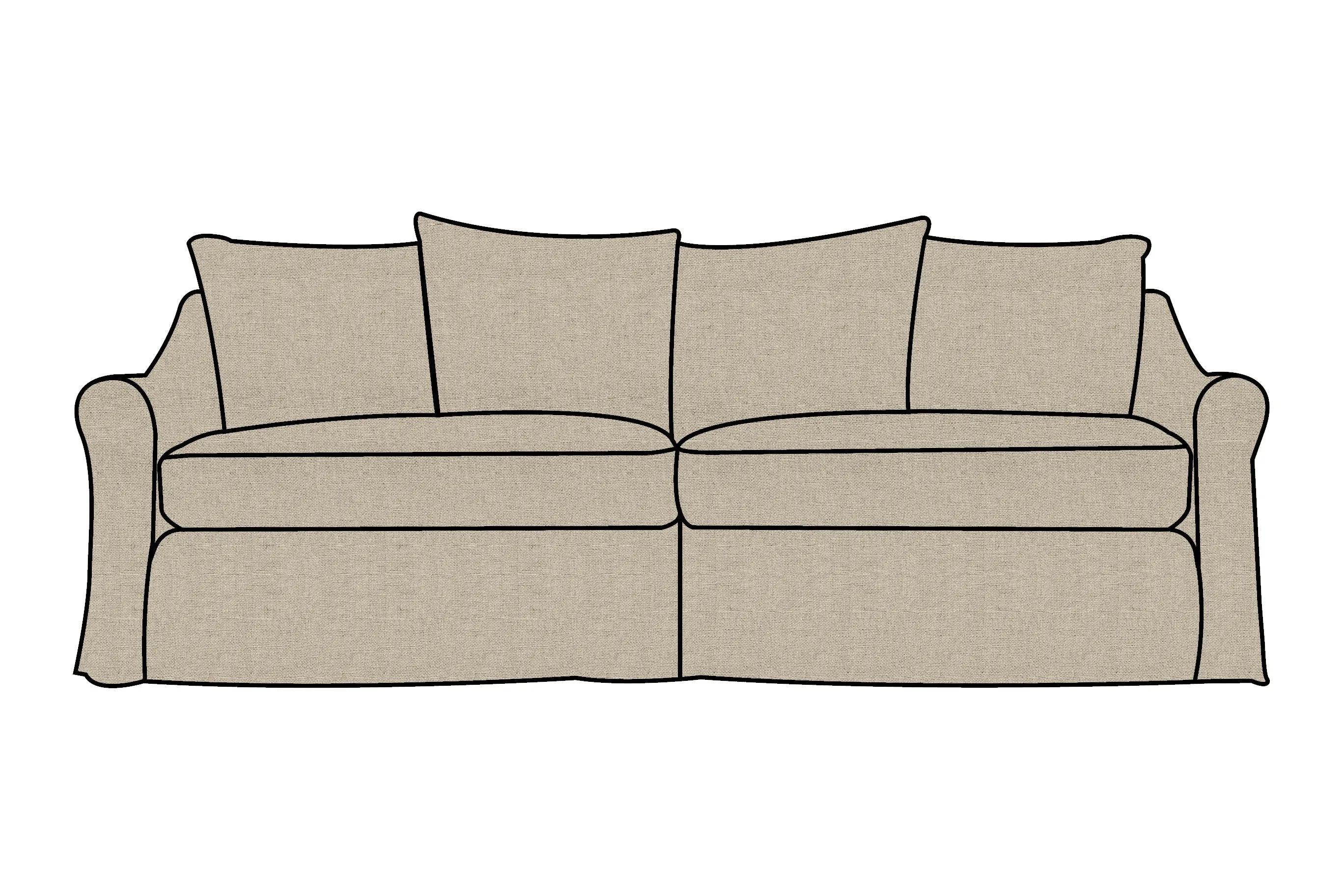 Alice | 4 Seater Extra Loose Cover | Marque Natural