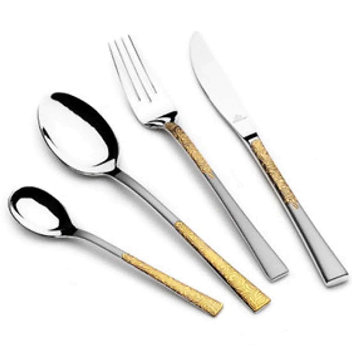 Arshia Stainless Steel Cutlery Sets 50pcs Gold & Silver