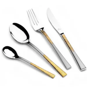 Arshia Stainless Steel Cutlery Sets 50pcs Gold & Silver