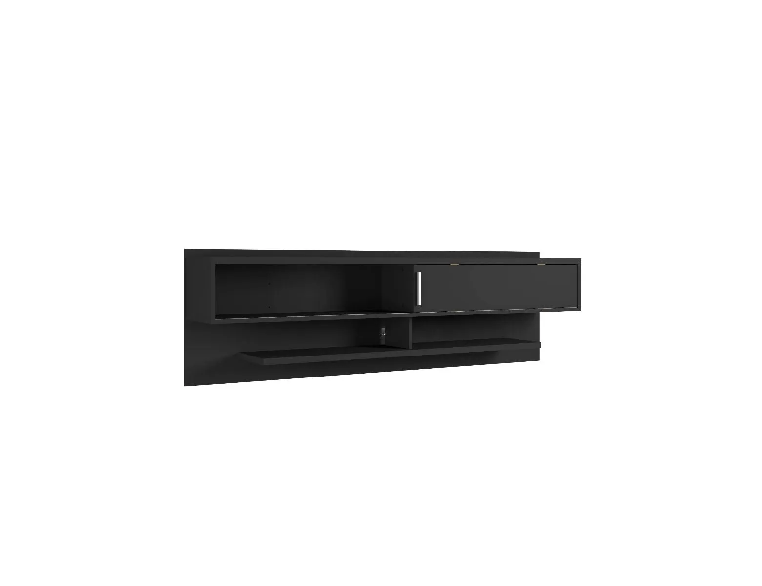 Astor 70.86 Modern Floating Entertainment Center 1.0 with Media Shelves in Black