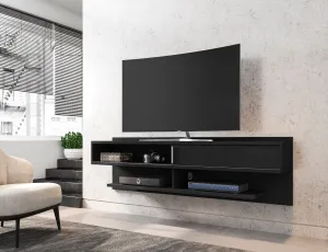 Astor 70.86 Modern Floating Entertainment Center 1.0 with Media Shelves in Black