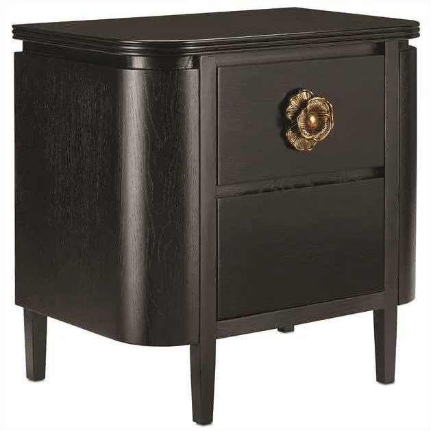 Black Florale Nightstand