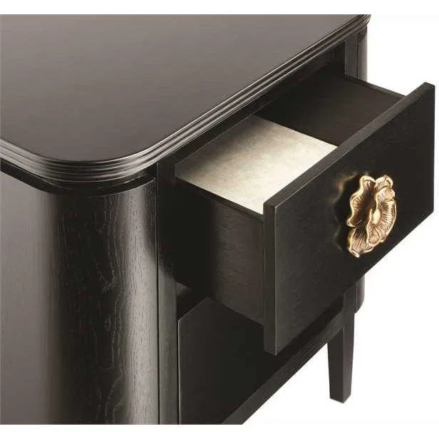 Black Florale Nightstand