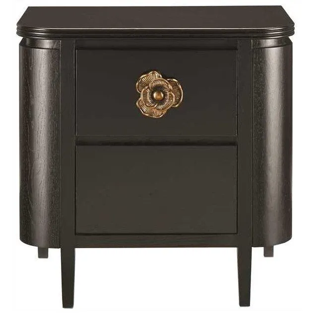 Black Florale Nightstand