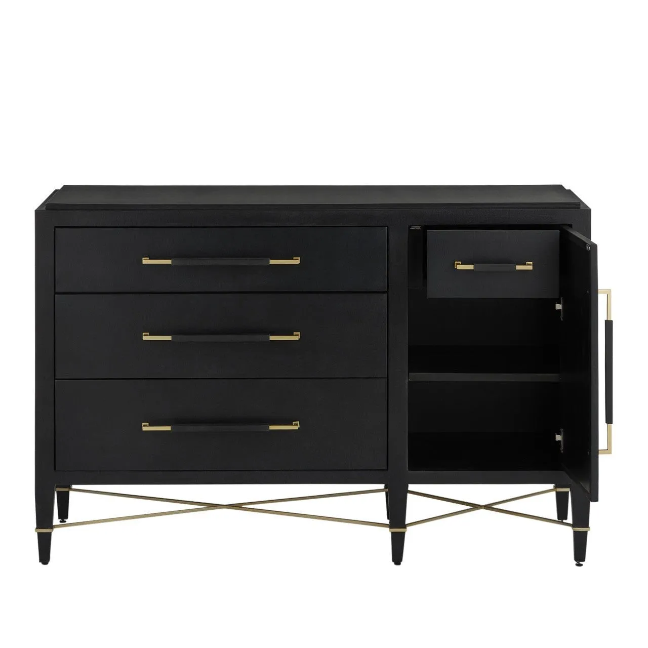 Black Lacquered 3-Drawer Chest