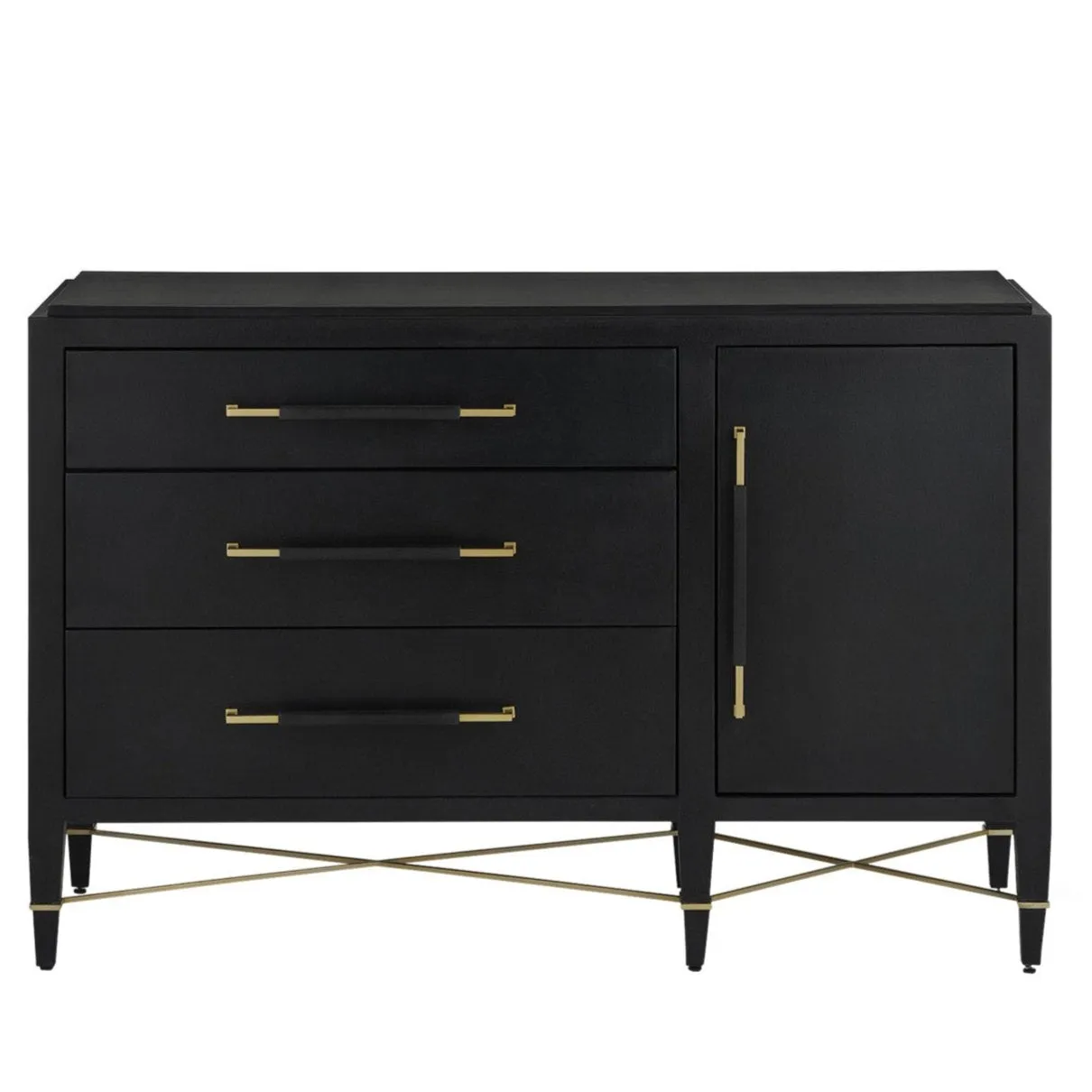 Black Lacquered 3-Drawer Chest