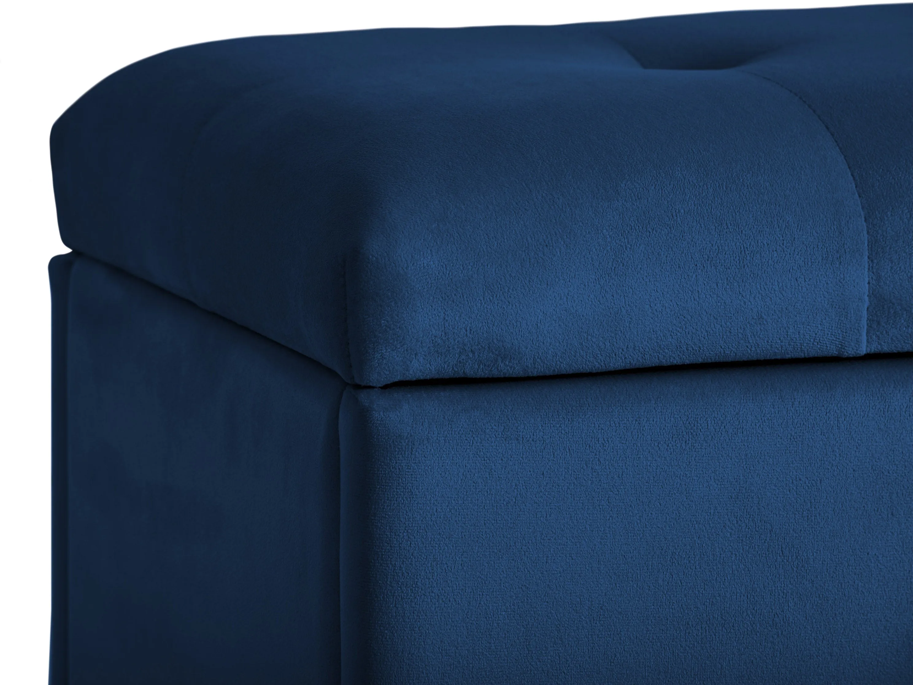 Blue Velvet Ottoman with Storage