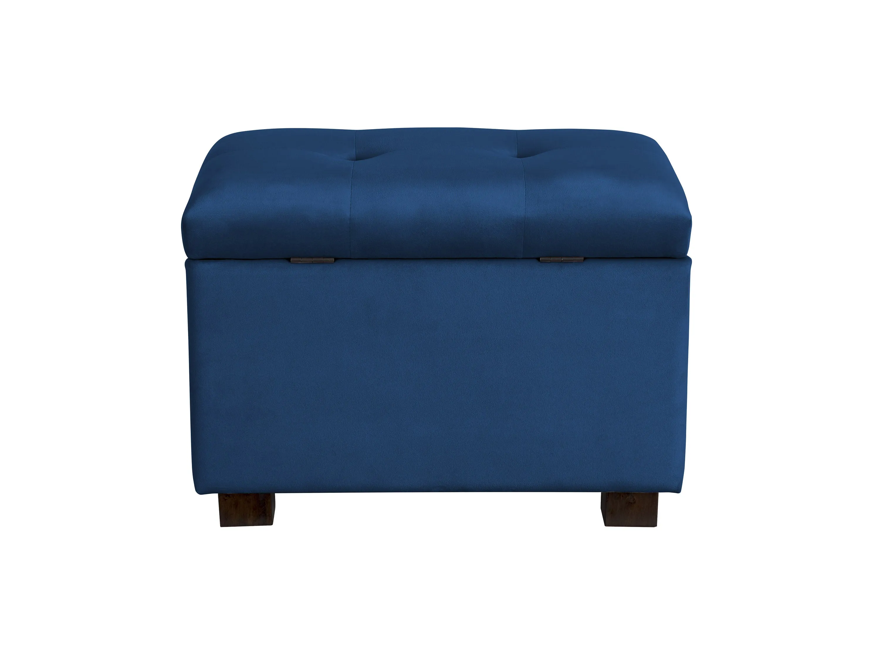 Blue Velvet Ottoman with Storage