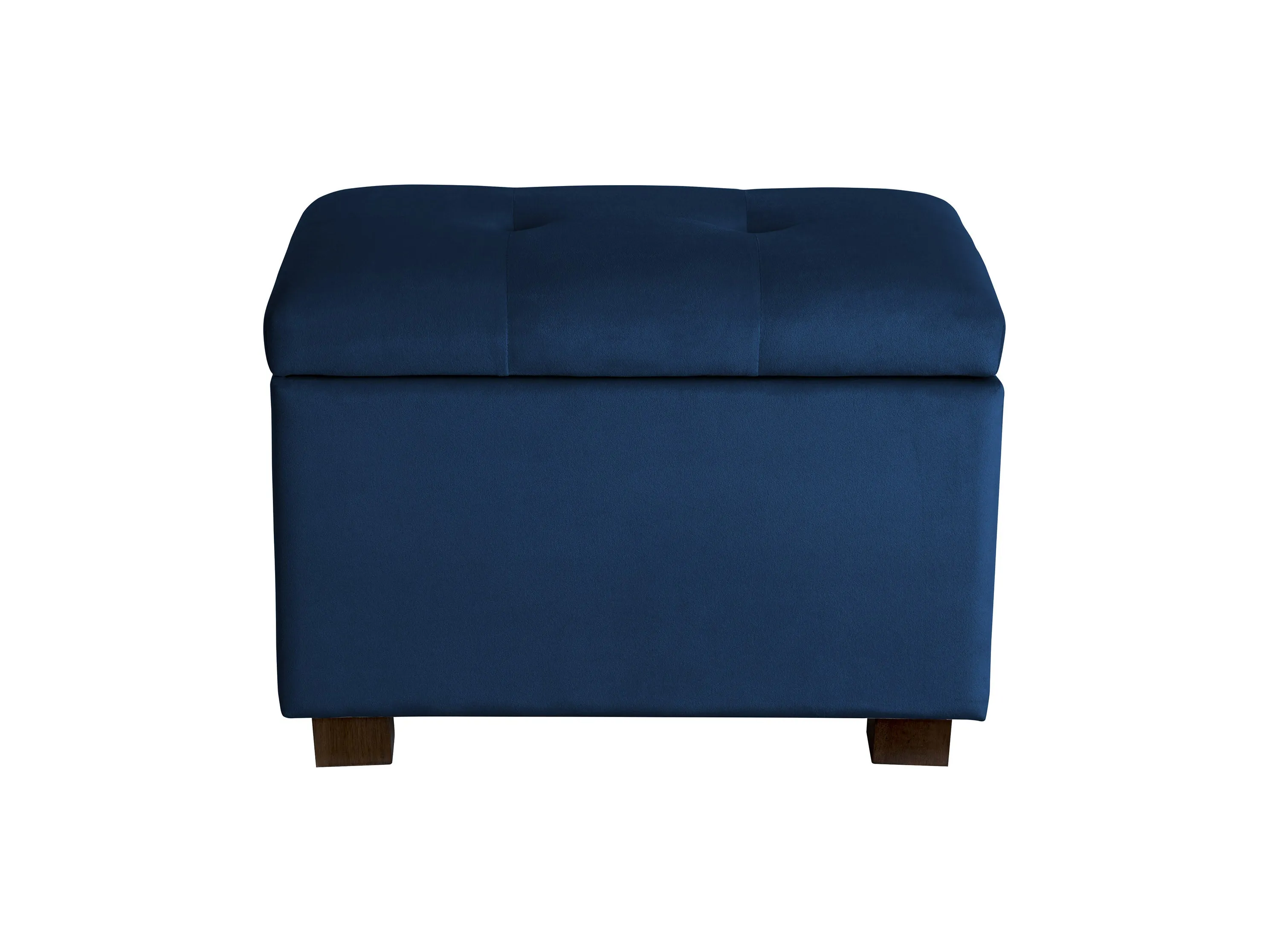 Blue Velvet Ottoman with Storage