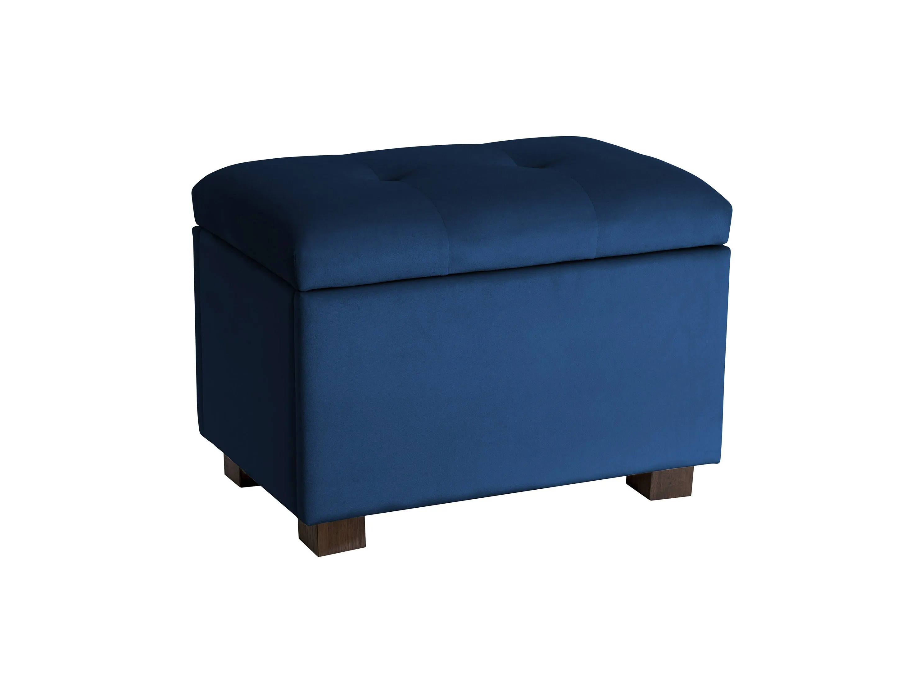 Blue Velvet Ottoman with Storage