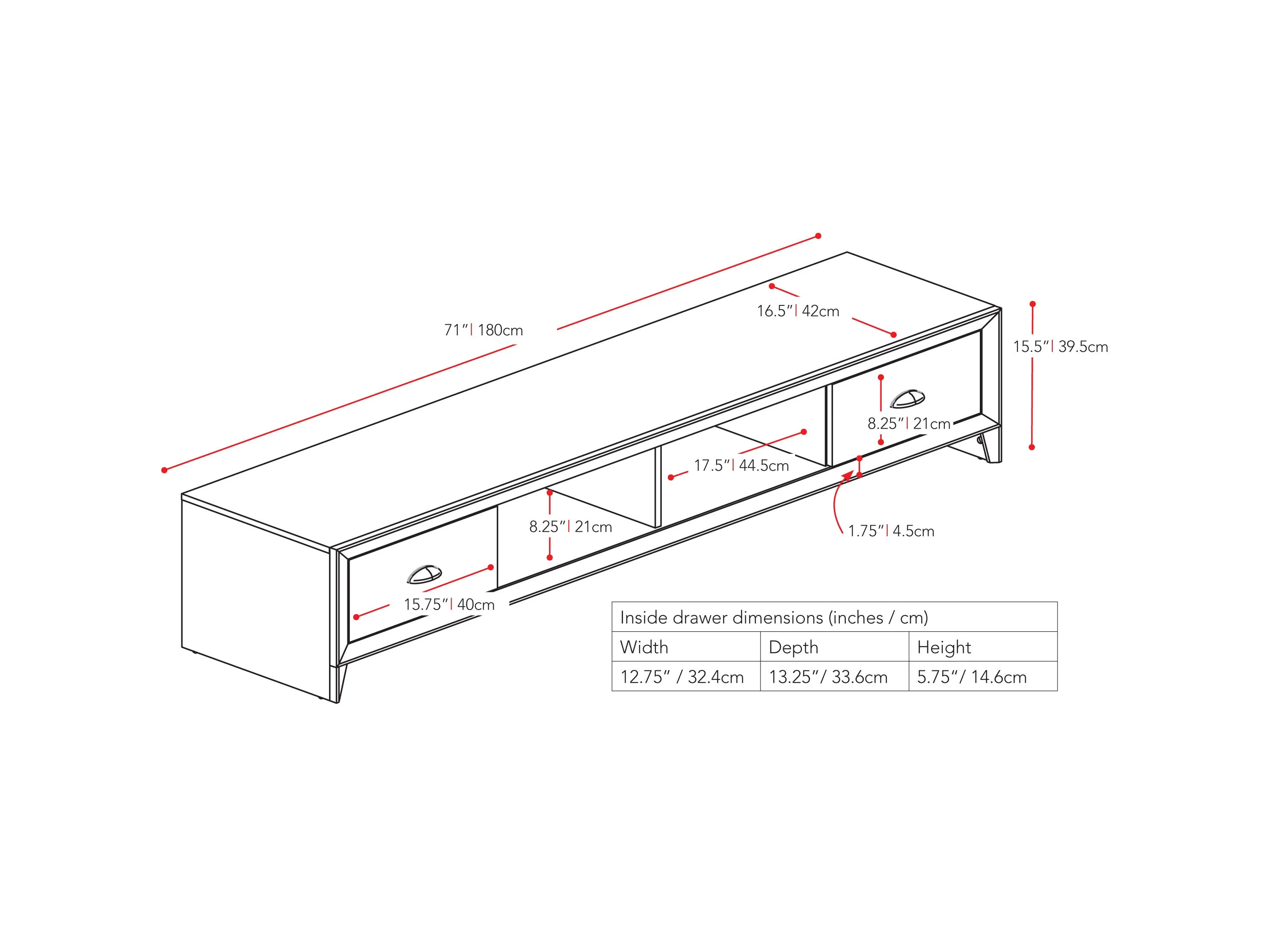 Brown TV Stand, TVs up to 85"