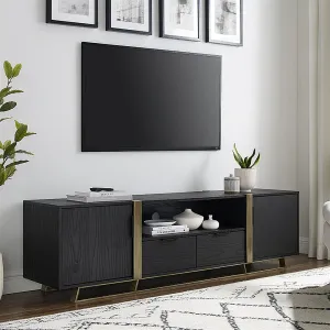 CAPRI Entertainment Unit, TV Cabinet, TV Unit - Black Oak, Gold by Criterion