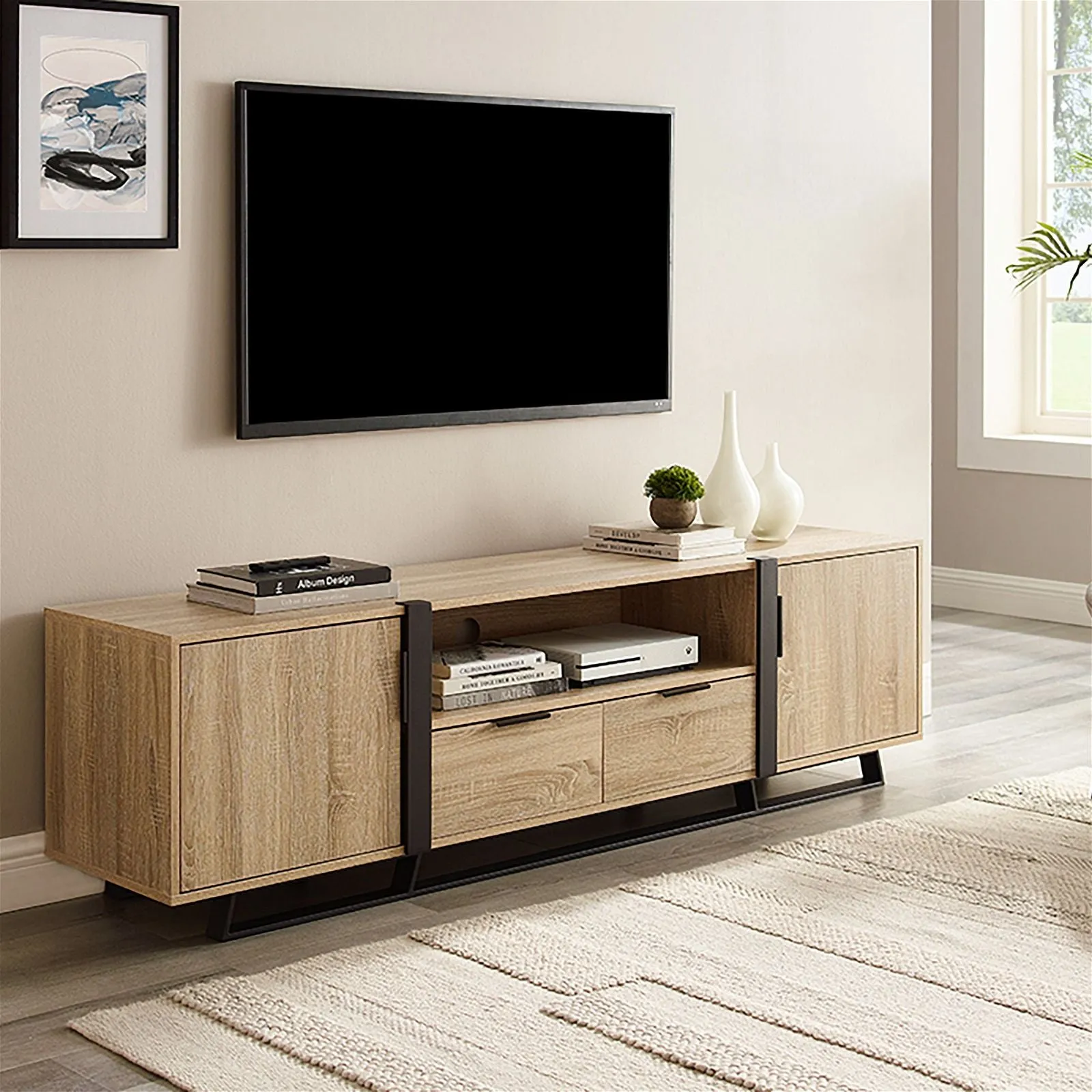 CAPRI Entertainment Unit, TV Cabinet, TV Unit - Oak by Criterion