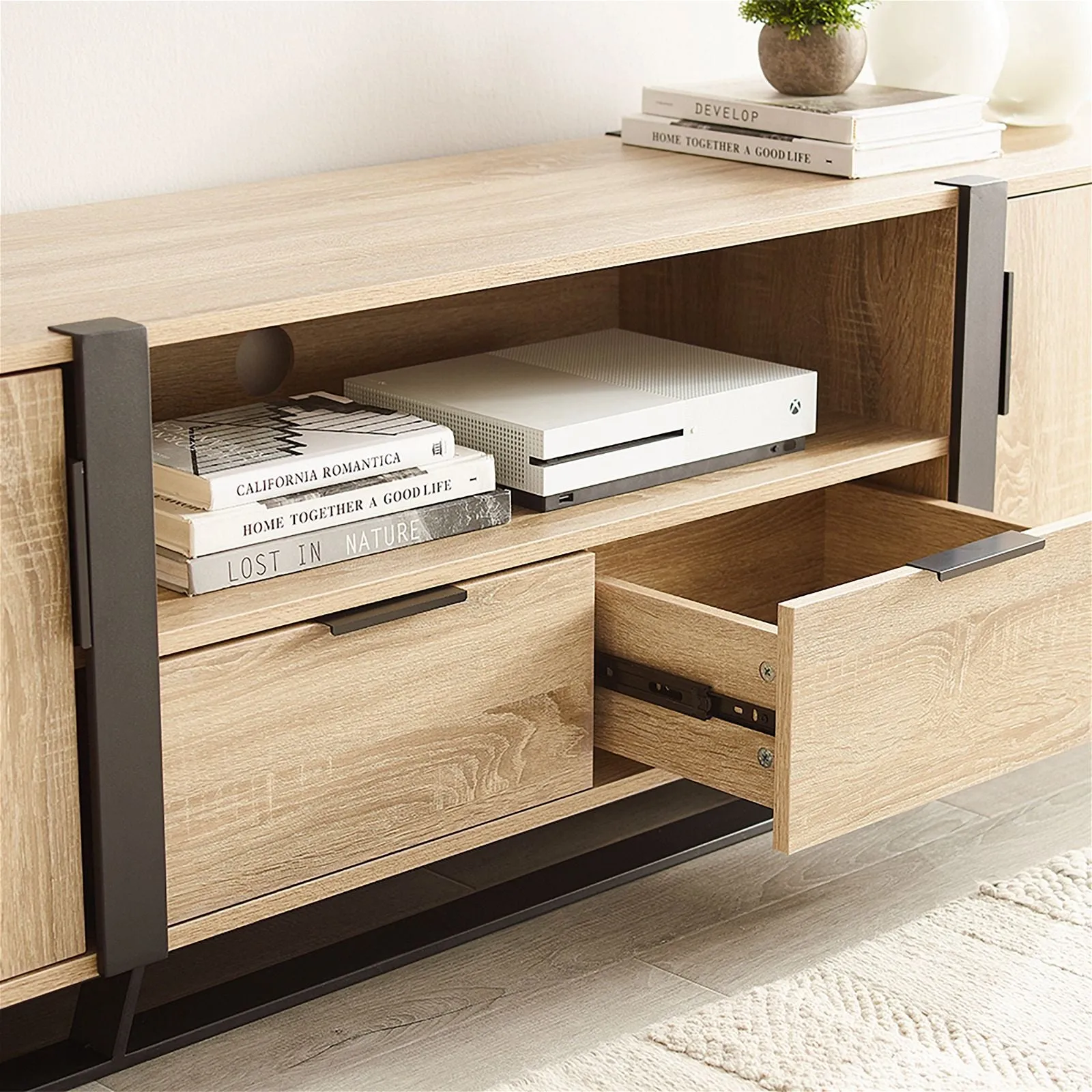 CAPRI Entertainment Unit, TV Cabinet, TV Unit - Oak by Criterion