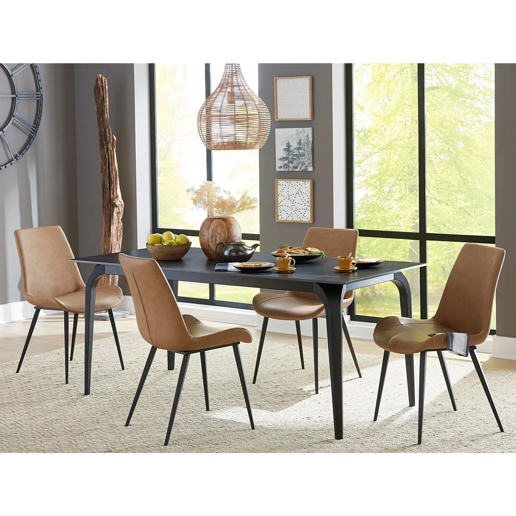 Centerport Black 7-Pc 71" Dining Set