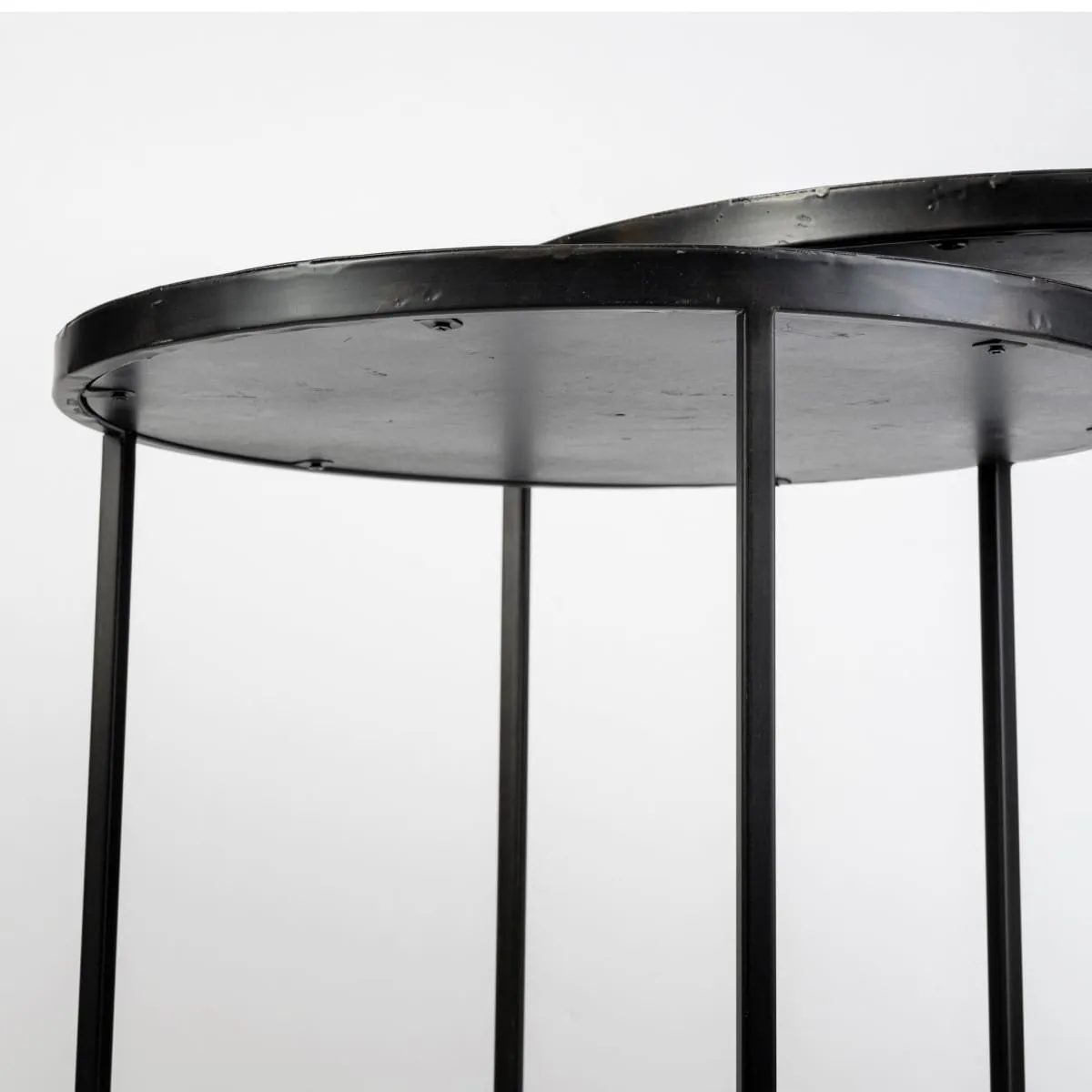 Chakra Accent Table Black Wood | Black Metal