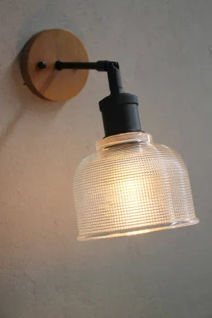 Chapman Glass Wood Wall Light