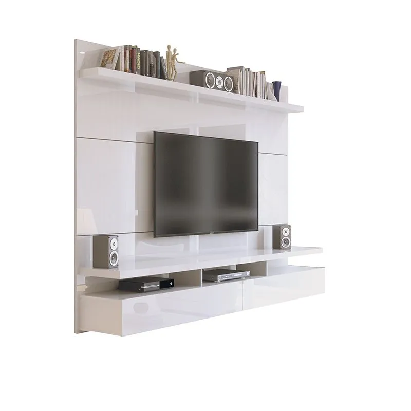 City 1.8 Floating Wall Theater Entertainment Center in White Gloss