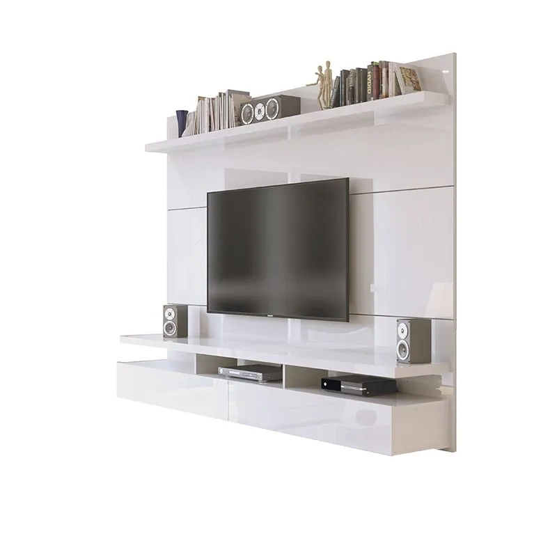 City 1.8 Floating Wall Theater Entertainment Center in White Gloss