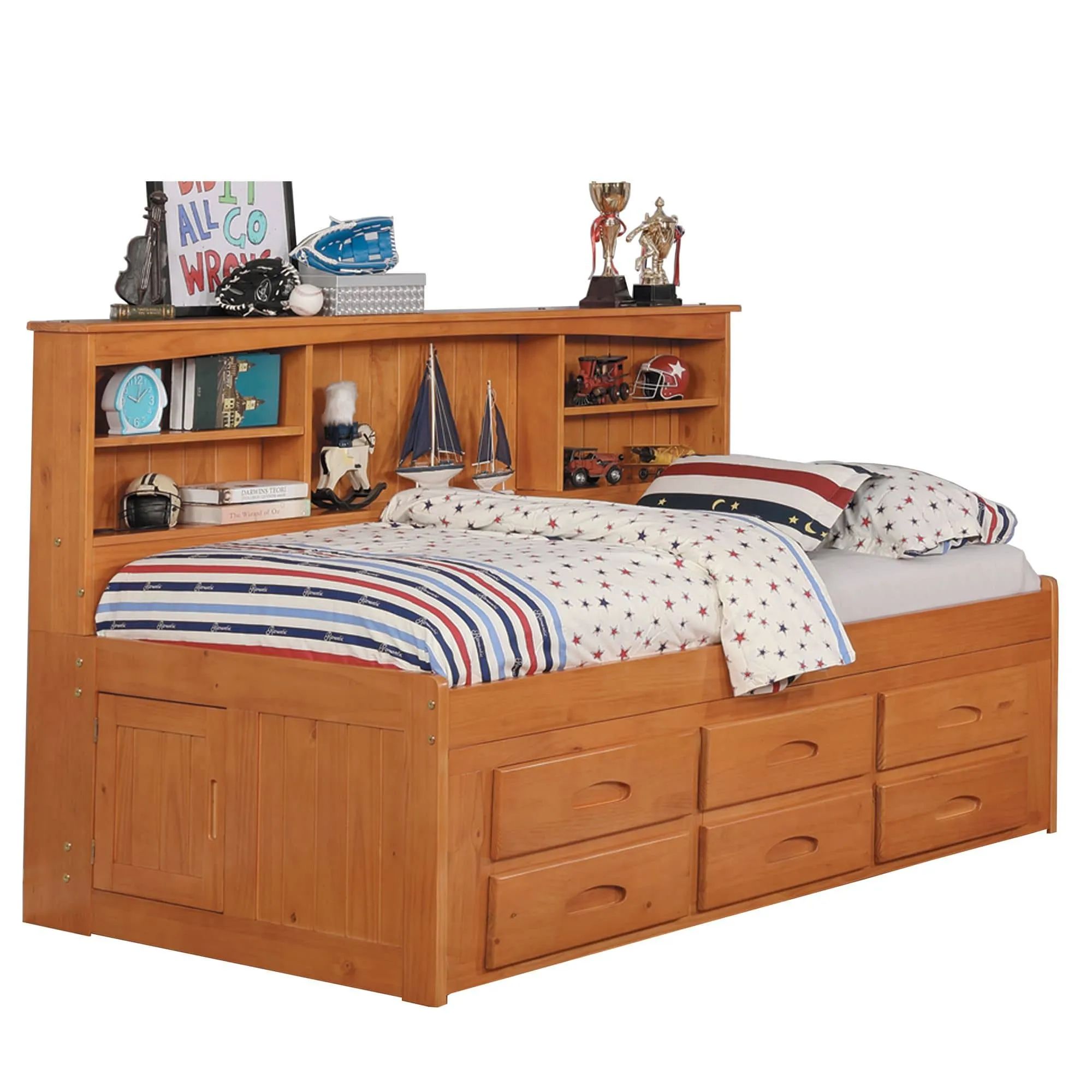 Claire Twin Size Storage Daybed in Honey