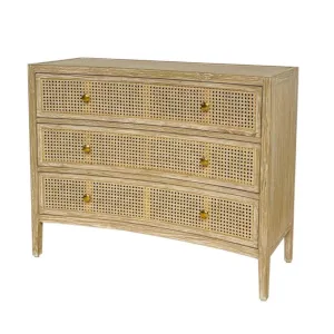 Convex Natural Cane Door Chest