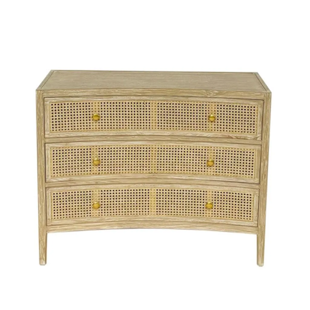 Convex Natural Cane Door Chest