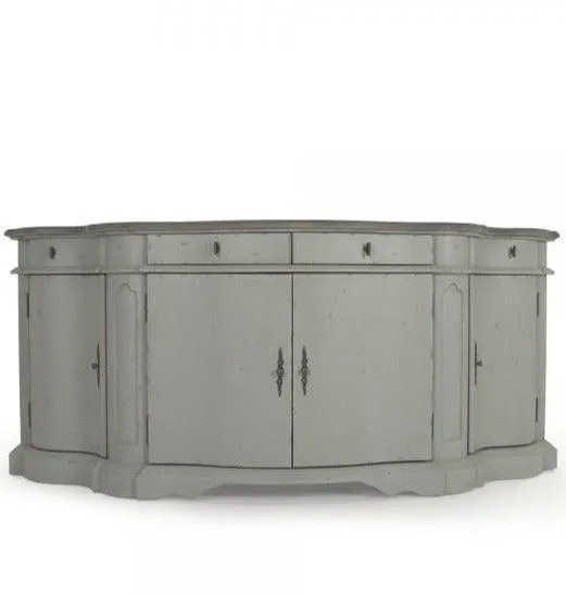 Elegant Cream Gray French Farmhouse-Style Buffet Cabinet