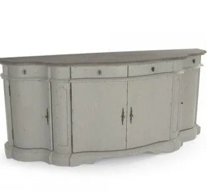 Elegant Cream Gray French Farmhouse-Style Buffet Cabinet