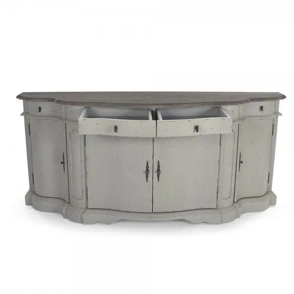 Elegant Cream Gray French Farmhouse-Style Buffet Cabinet