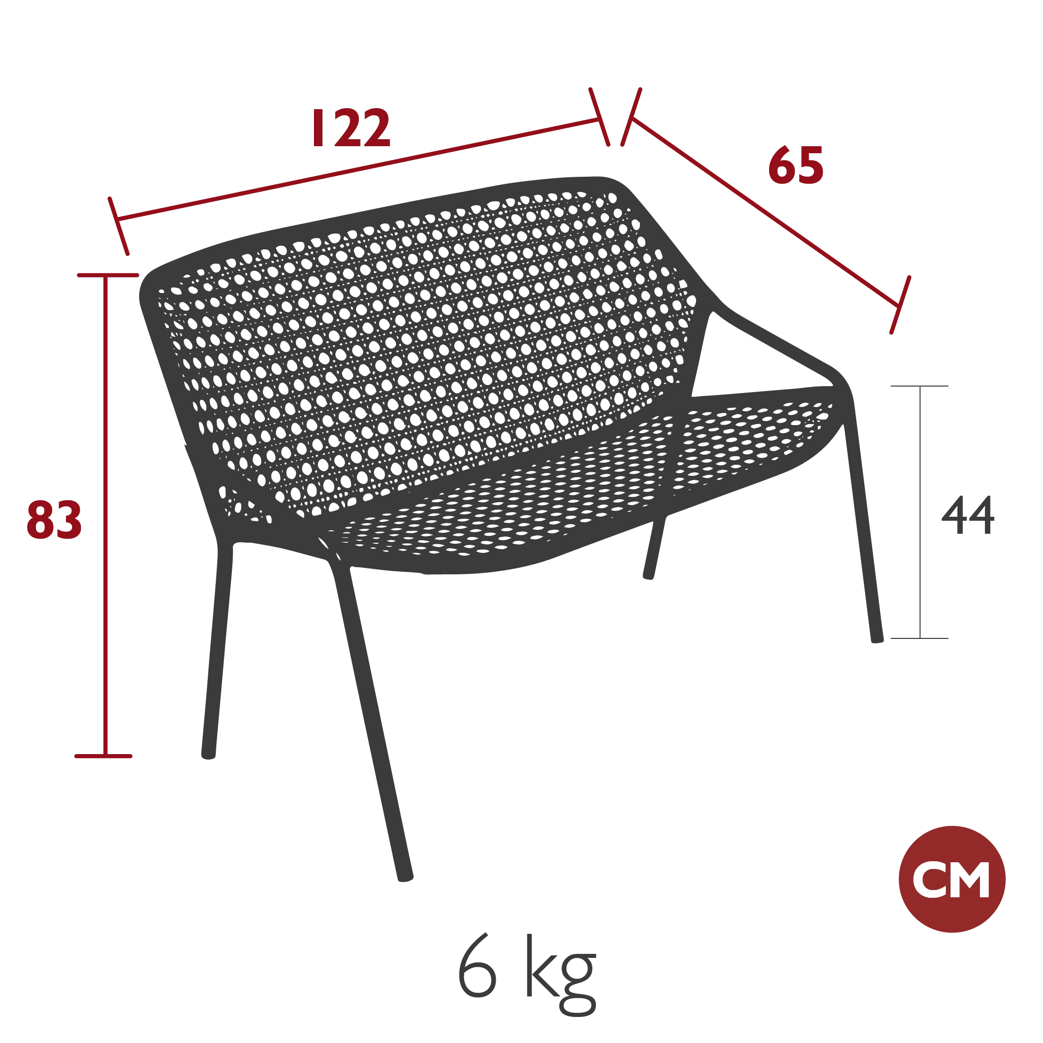 Croisette 2-Seater Bench