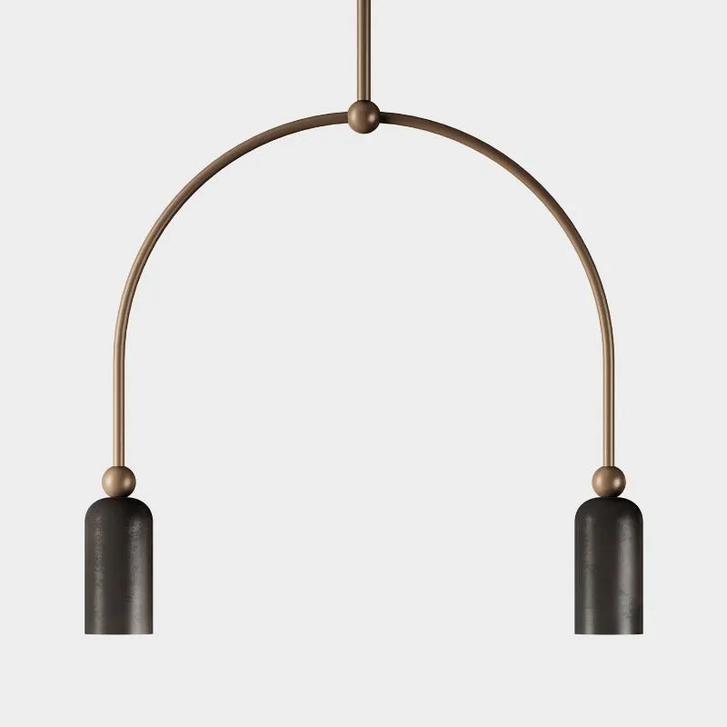 Dainty Brass Italian Two Light Pendant