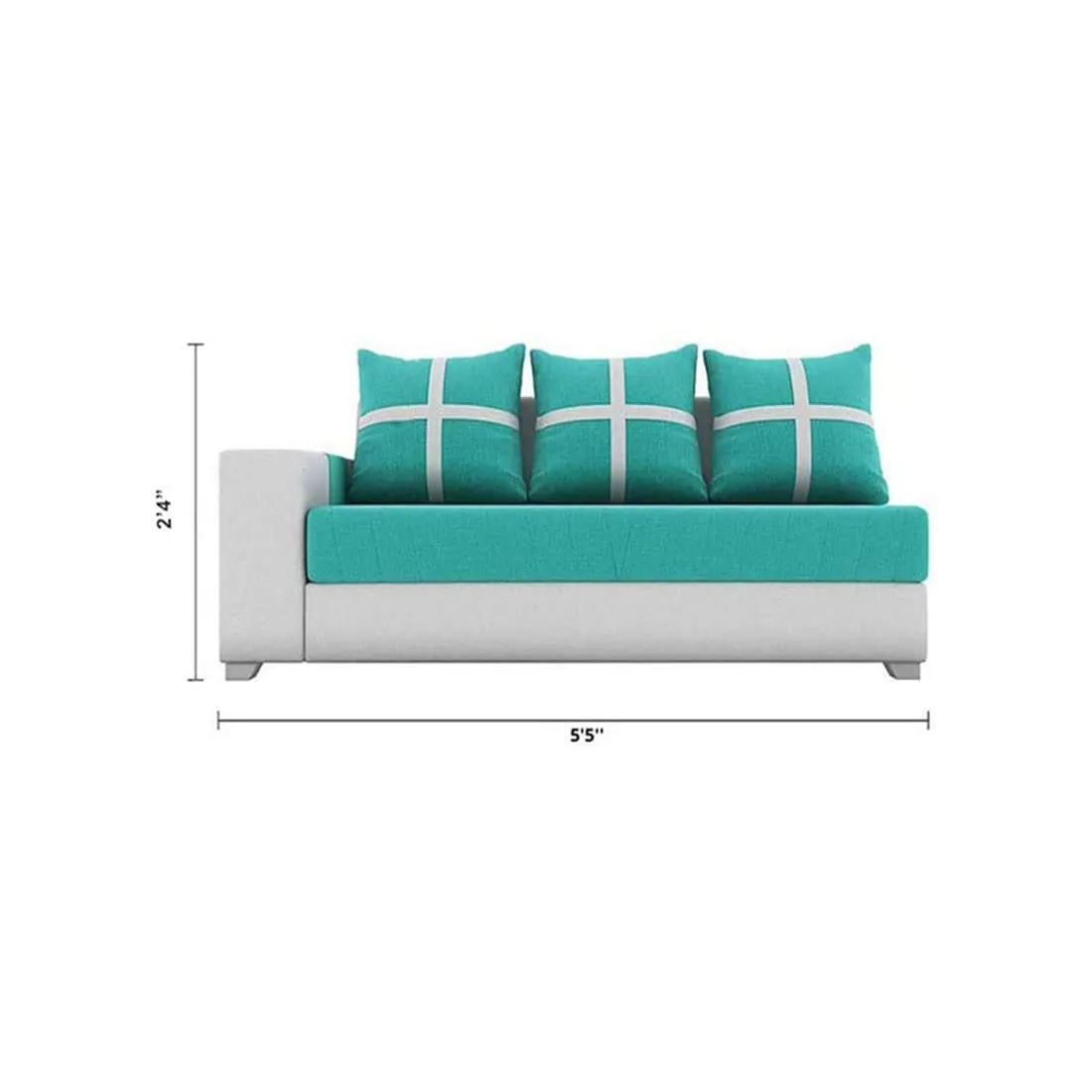 Dalton L Shape Fabric Sofa for Living Room