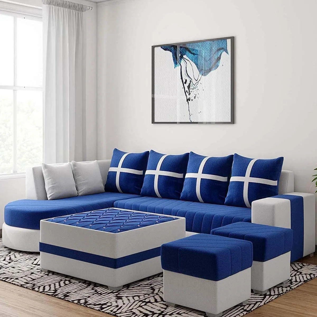 Dalton L Shape Fabric Sofa for Living Room