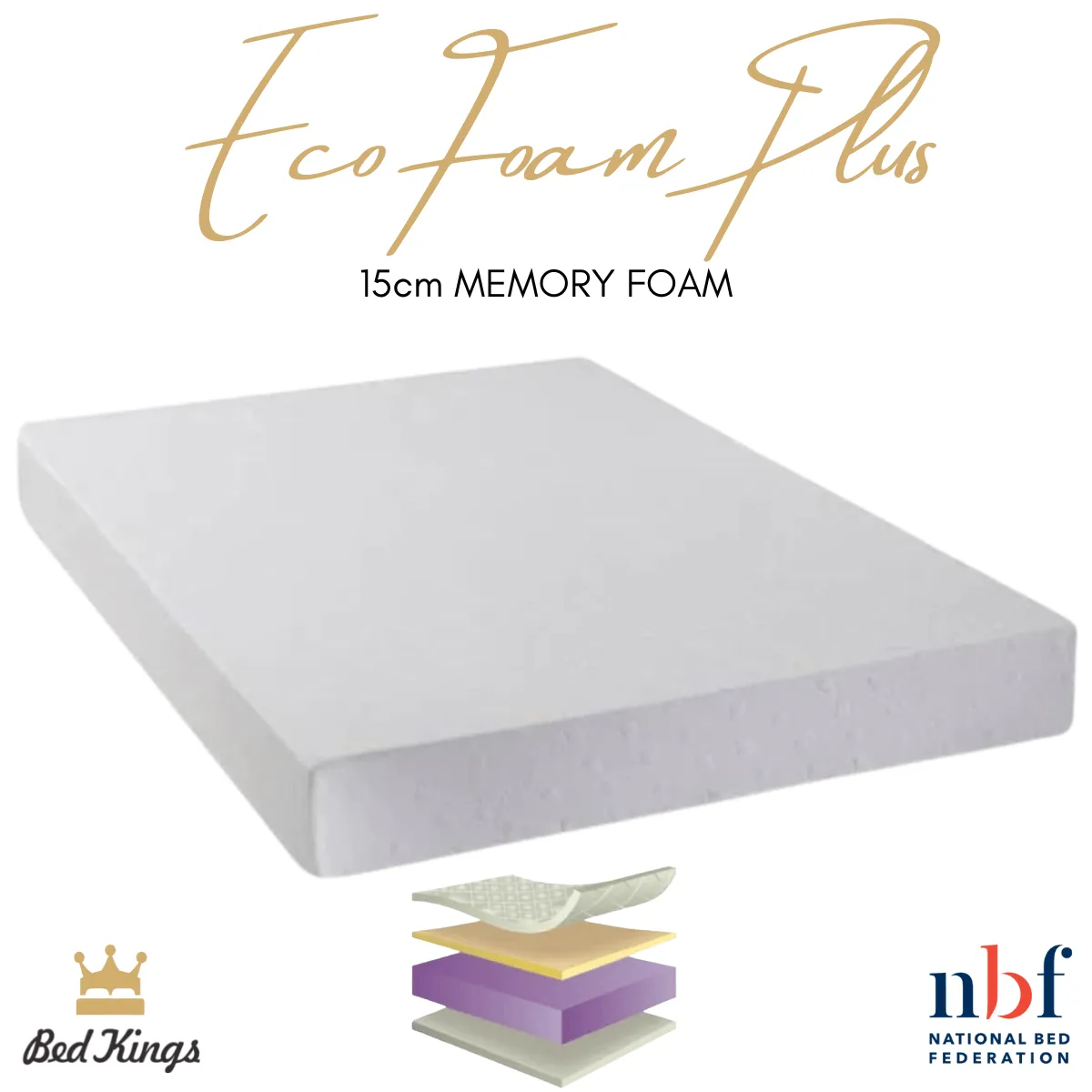 Eco Foam Plus Mattress 15cm Depth - For Bunk Beds & Day Beds