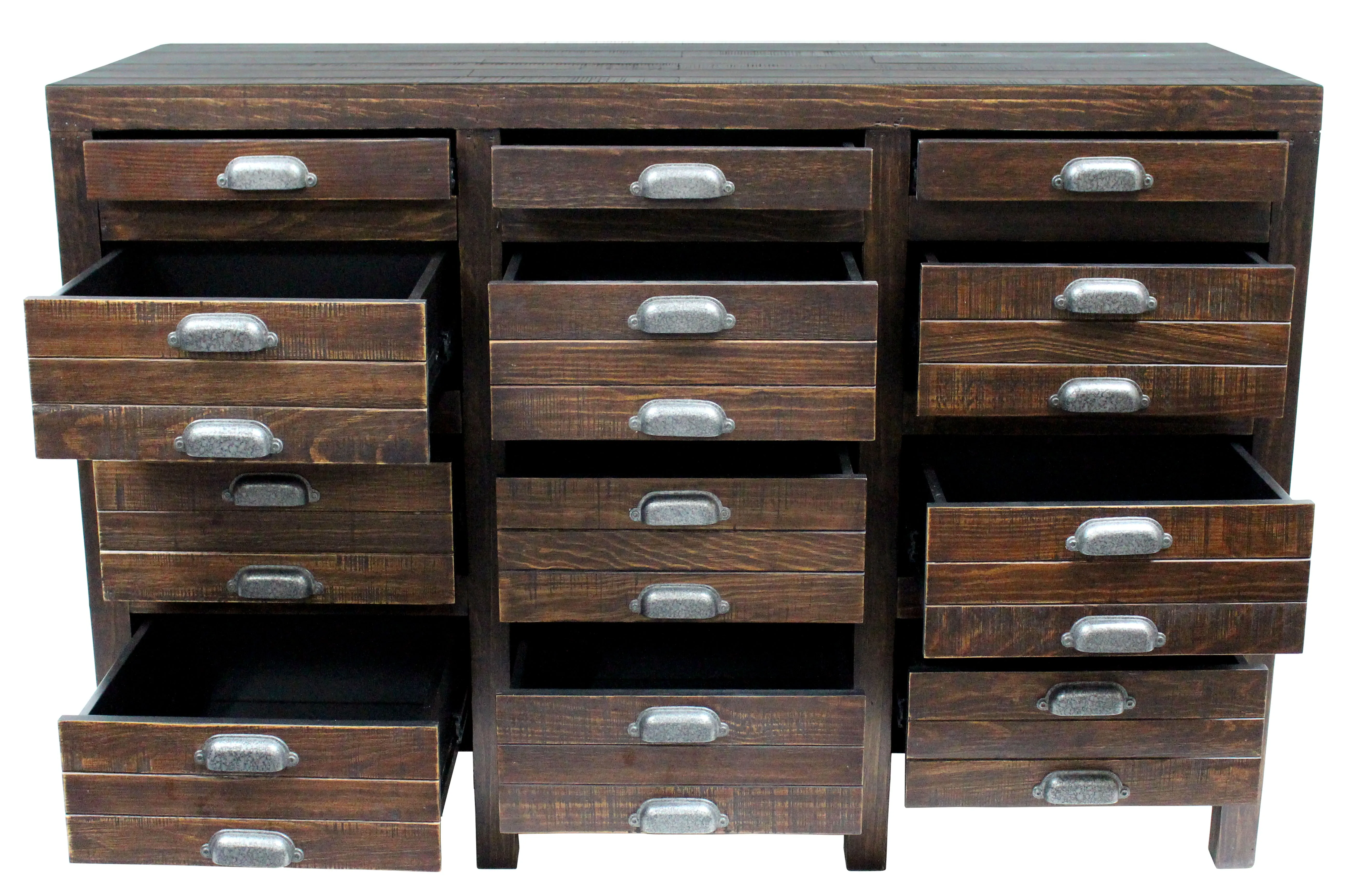 Emerson 12 Drawer Sideboard - Dark Pine - 54"