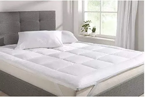 Everdecor 3500 GSM Super Soft Microfiber Mattress Topper/Padding for King Size - White (72 x 75 Inches)