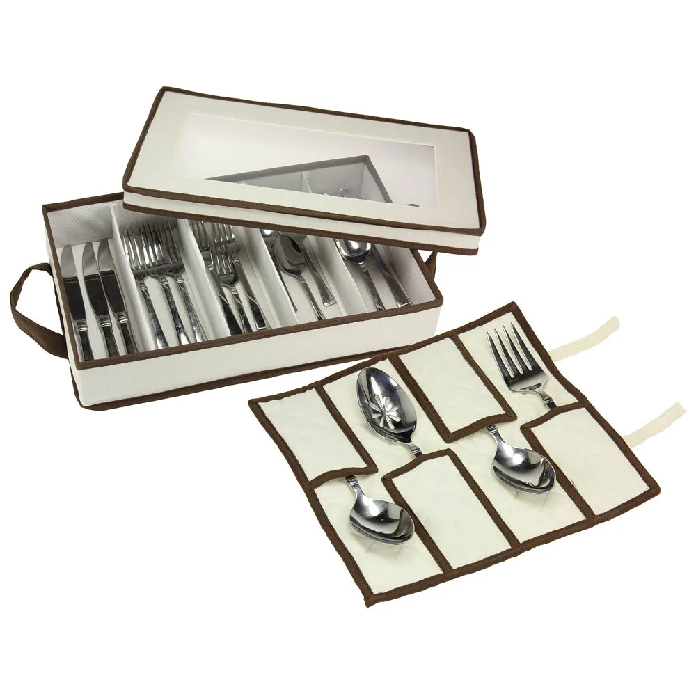 Flatware Storage Box with Serving Pouch