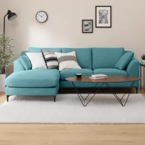 Flora 4 Seater L Shape Fabric Sofa For Living Room