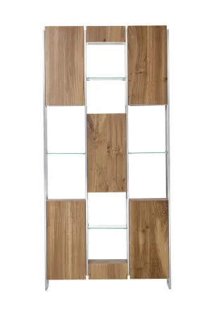 French Oak and Tempered Glass Bookcase | Andrew Martin Marley