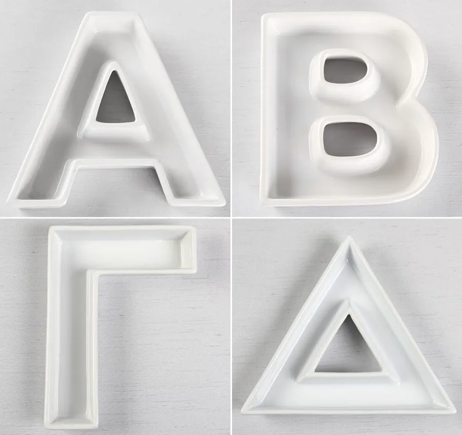 Greek Alphabet Ceramic Dishes