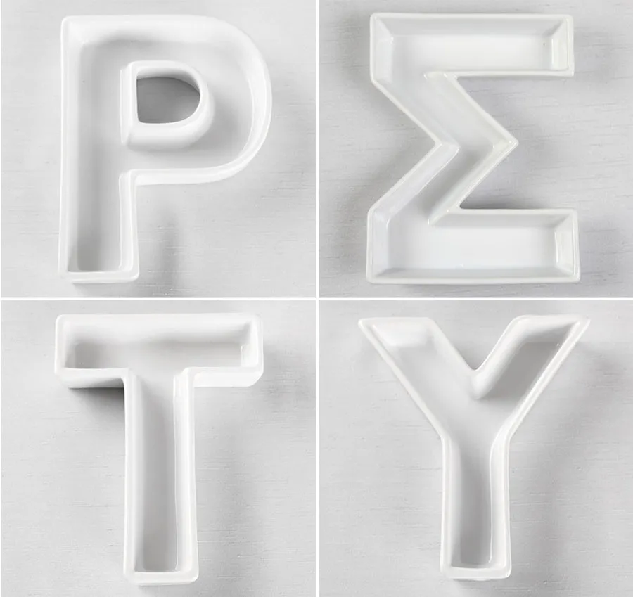 Greek Alphabet Ceramic Dishes