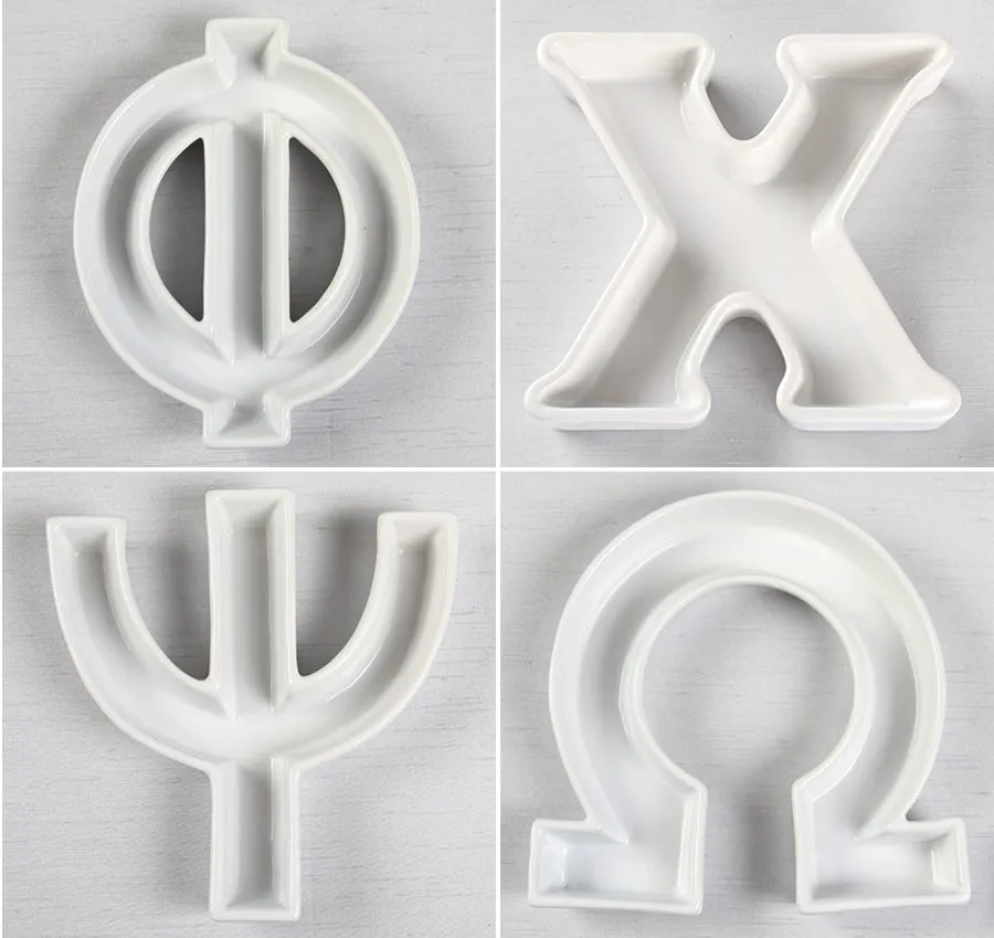 Greek Alphabet Ceramic Dishes